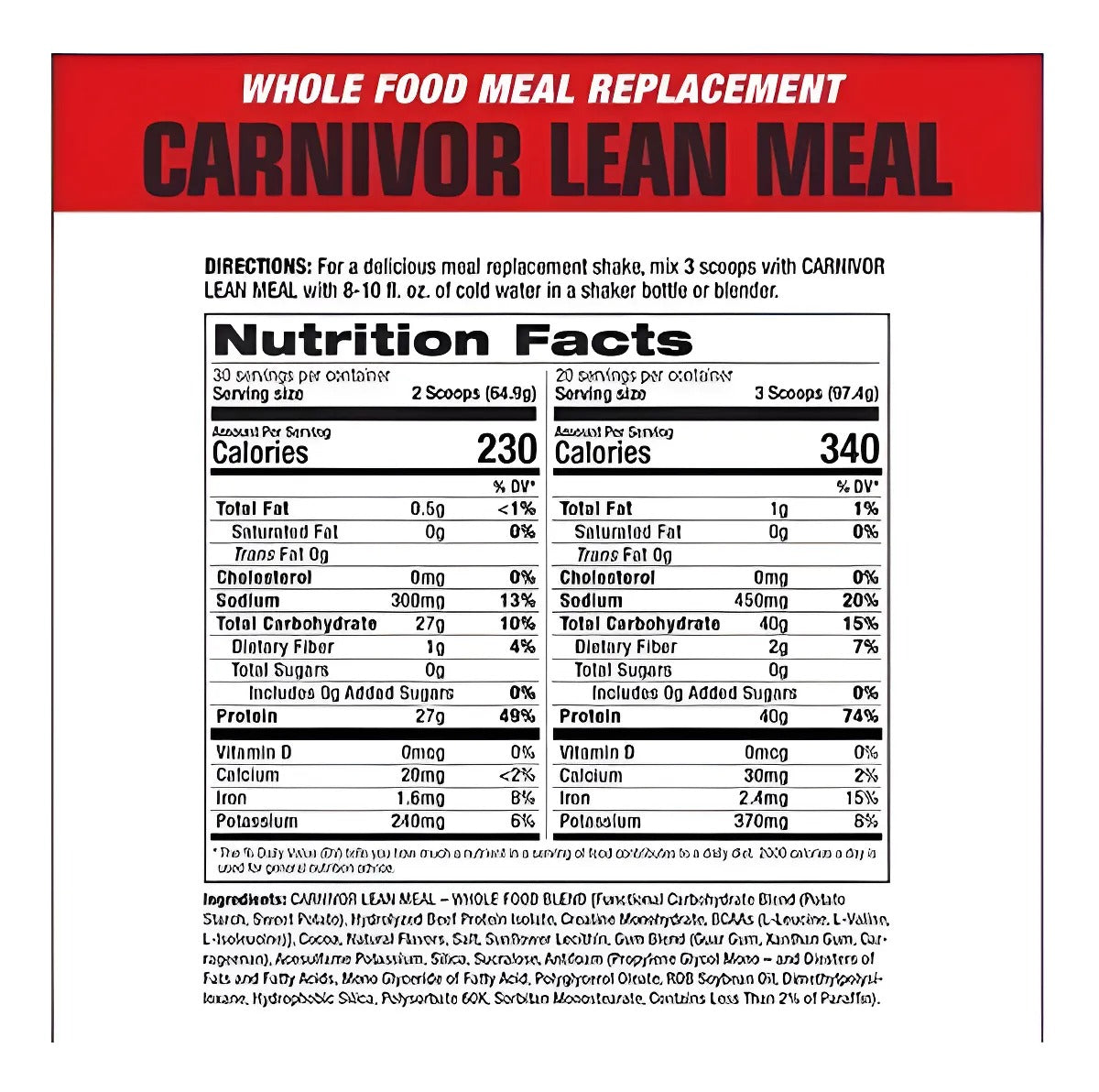 Carnivor Proteína de carne de res MuscleMeds 4 Libras