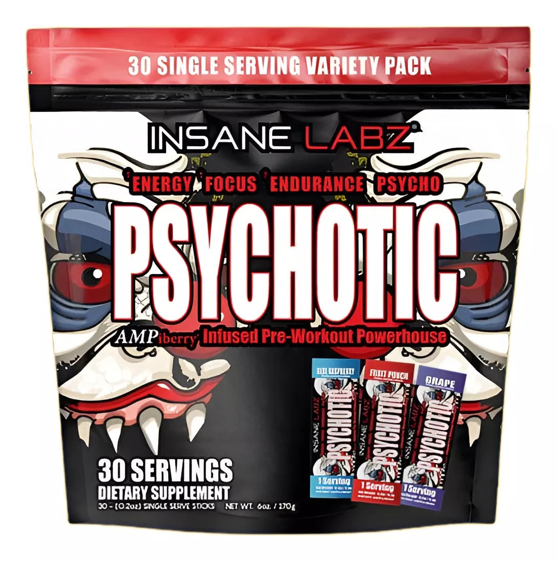 Insane Psychotic 30 Stiks Pre Entreno Pack Multiples Sabores Sabor Tri Pack 30 Stick Clasic
