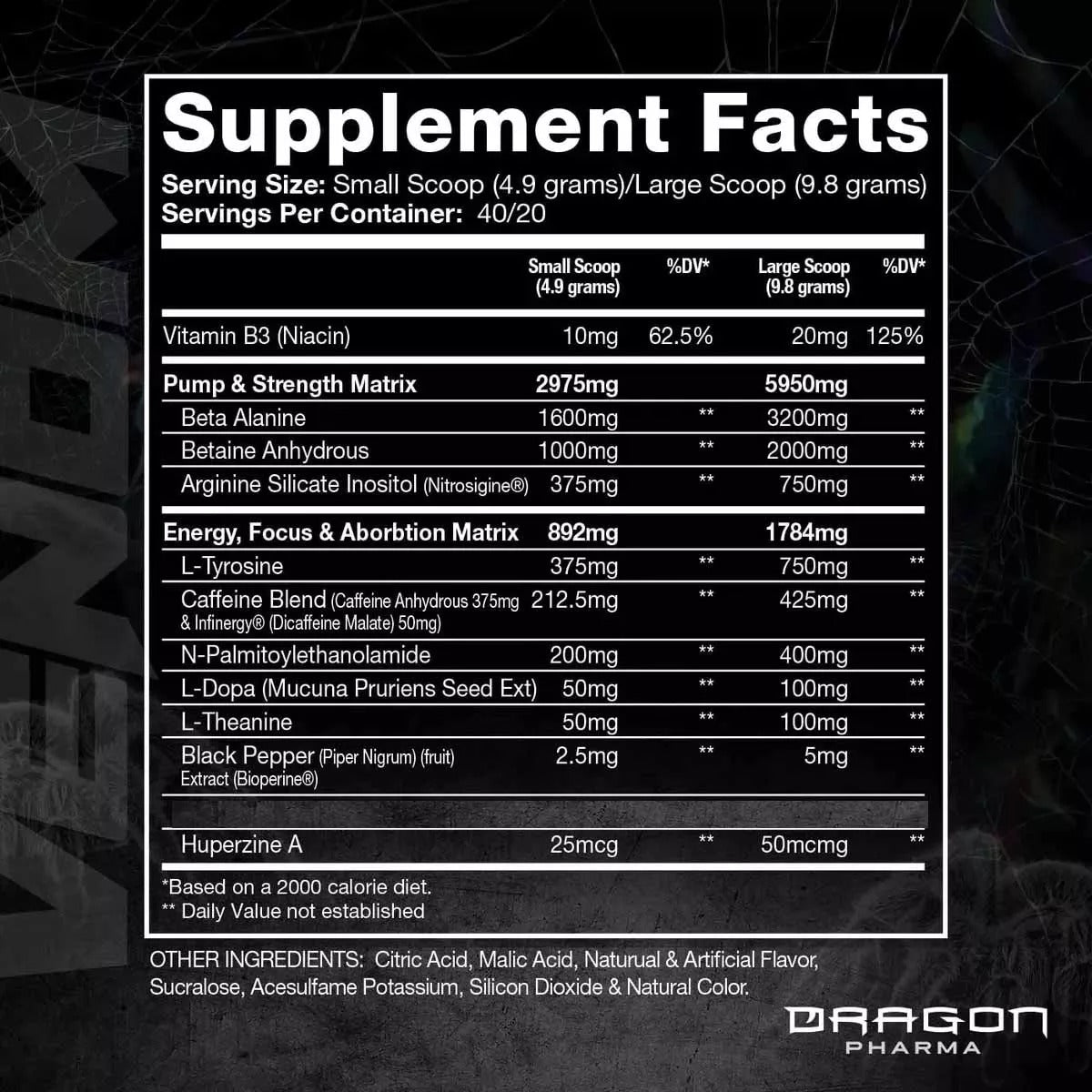 Pre Entreno Dragon Pharma Venom Potencia Extrema 40 Servs